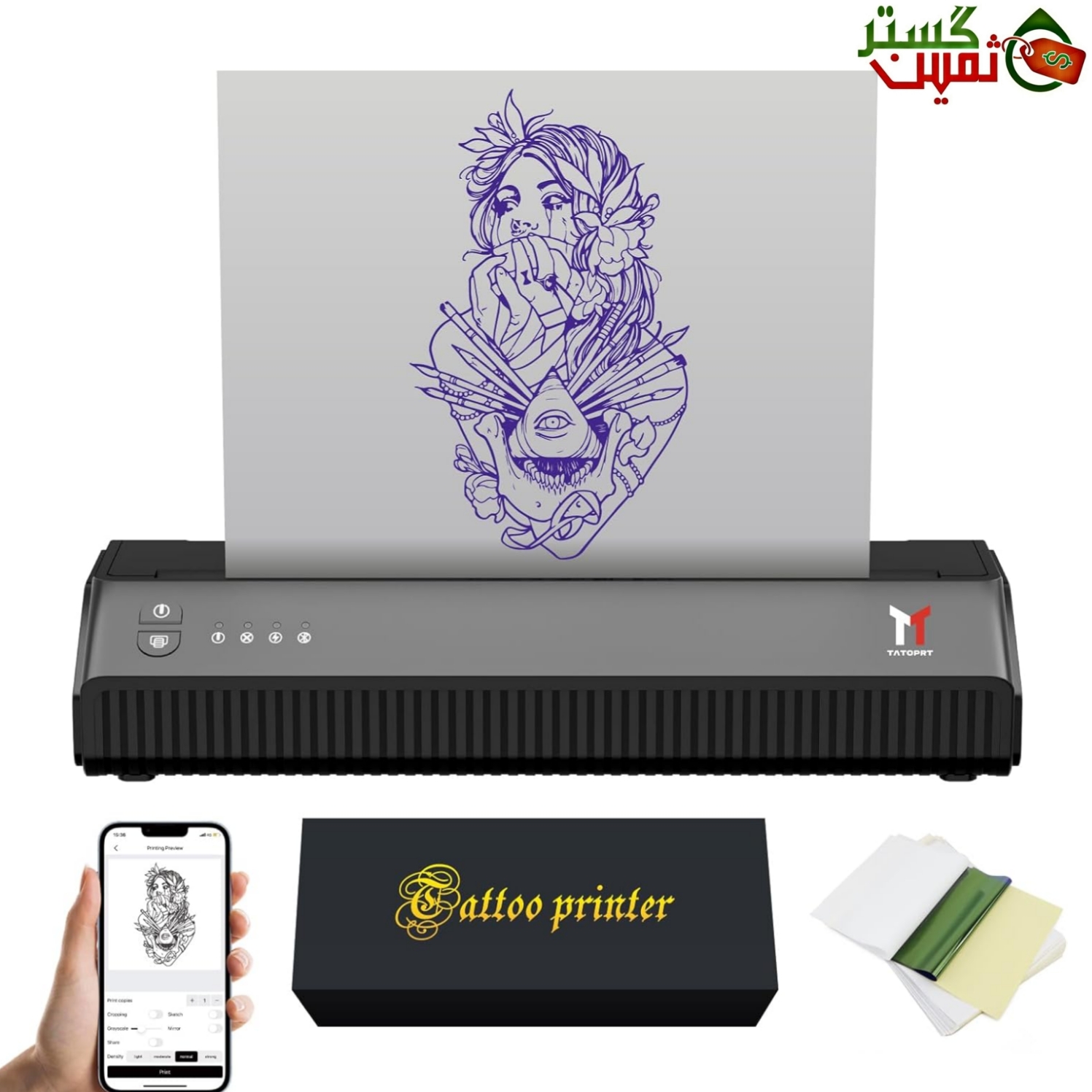  پرینتر حرارتی پرتابل بلوتوثی استنسیل تتو مدل P8008 TATTOO PRINTER 
