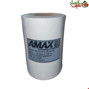 ریبون رزین سفید ۱۱۰ میلیمتر در ۳۰۰ متر