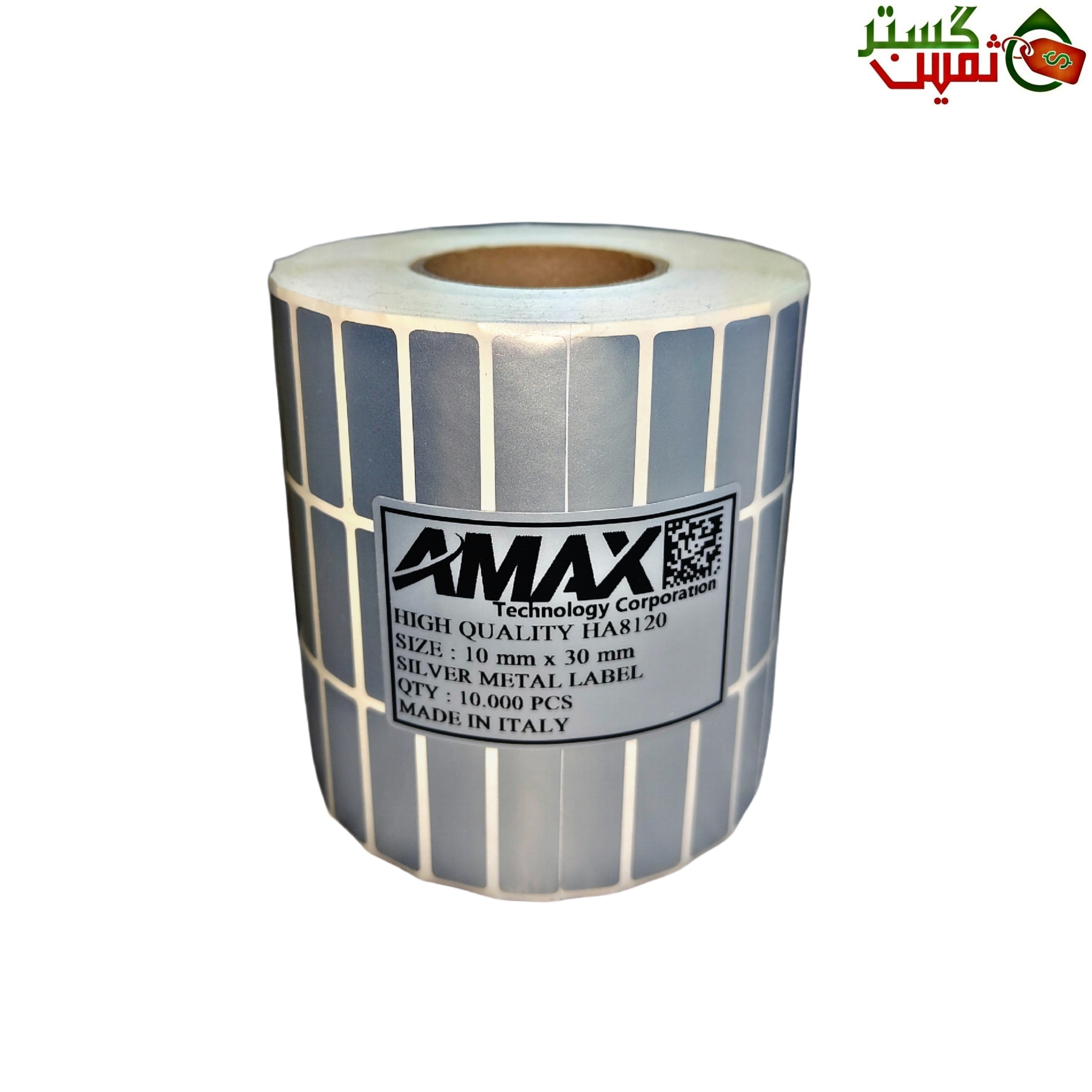 10x30mm amax silver metal label 10.000pcs